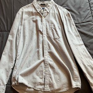 Long Sleeve Button Down Shirt with Penguins